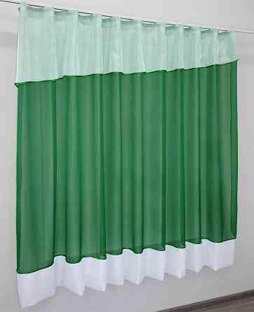 Кухонная занавеска VR-Textil № 047к зеленый с белым 280х170 см (50-972) Киев