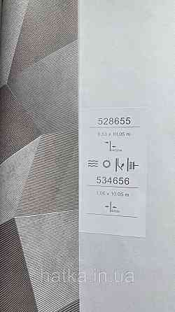 Шпалери метрові вінілові на флізеліні Sintra Vila геометрія фігури 3д сірі бежеві бронза зі сріблом 534656 Київ