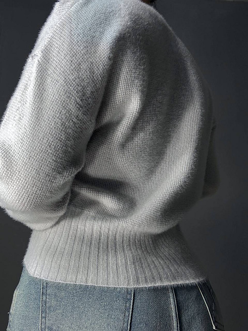 Свитер женский Fancy Matinee 7571 вафельный из ангоры оверсайз, светло-серый, one size Киев - изображение 3