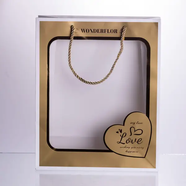 Набір подарункових пакетів з паперу Love з віконцем 12 шт 26×10×32 см HP-10359-18 Коломия - фото 6