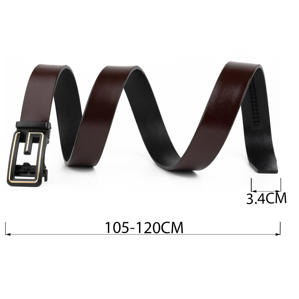 Ремінь чоловічий c пряжкою у вигляді букви G Vintage 20288 Коричневий Київ - фото 4