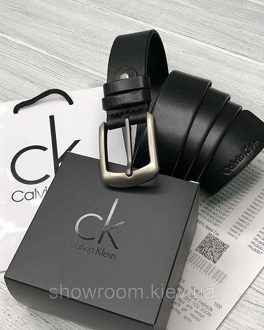 Мужской кожаный брендовый ремень (471) Киев - изображение 2