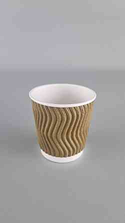 Бумажные одноразовые стаканы гофрированные 110мл 