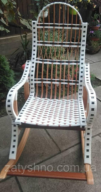 Кресло качалка плетеная белая складная Киев - изображение 5