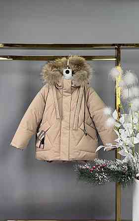 Детская зимняя куртка для девочки на 6,7,8 лет молочная Николаев