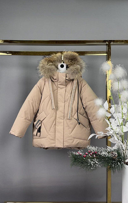 Детская зимняя куртка для девочки на 6,7,8 лет молочная Николаев - изображение 1