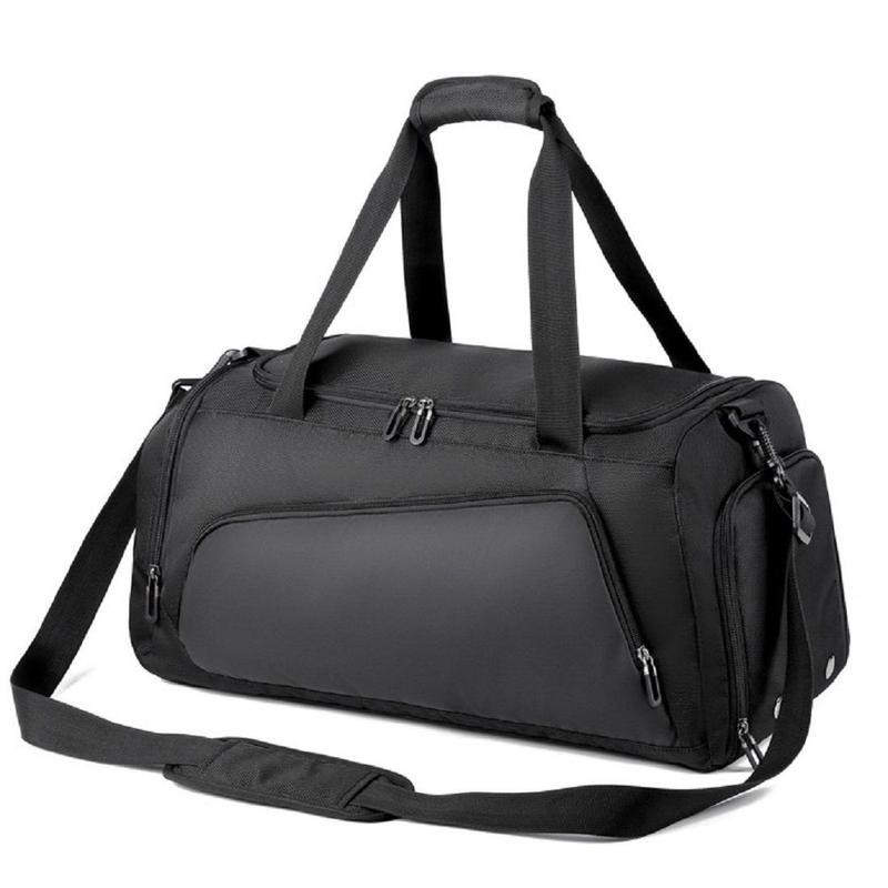 Сумка спортивная дорожная для тренировок или путешествий с плечевым ремнем,для спорта,57x26x30 см,черная Каменец-Подольский - изображение 5