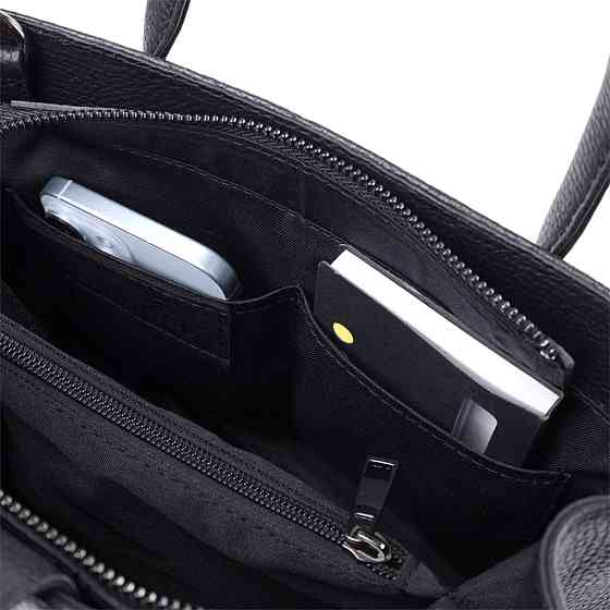 Чудова сумка жіноча з двома ручками з натуральної шкіри Чорна (SHVIGEL) Київ