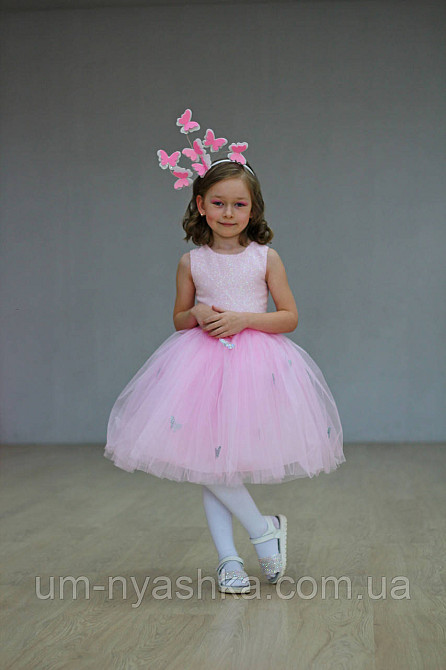 Розовое нарядное платье на девочку Детские нарядные платья с бабочками Кривой Рог - изображение 5
