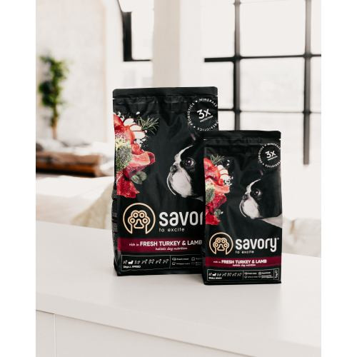 Корм сухий Savory Small Breed rich in Fresh Turkey and Lamb для дорослих собак малих порід до 10 кг зі свіжим ягням та індич Київ - фото 5