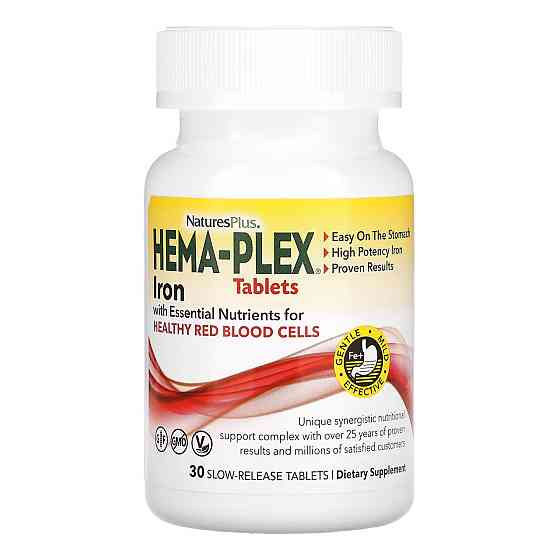 Комплекс вітамінів та мінералів Nature's Plus Hema-Plex 30 tabs Київ