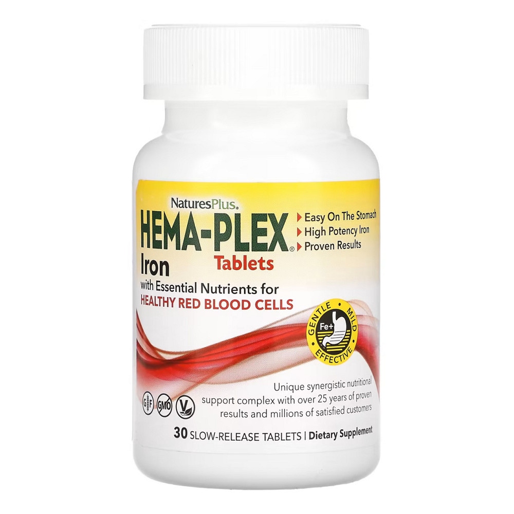 Комплекс витаминов и минералов Nature's Plus Hema-Plex 30 tabs Киев - изображение 1