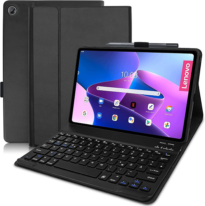 Клавіатурний чохол для Lenovo Tab M10 Plus (3rd Gen) 10.61" TB125FU/TB128FU/TB128XU QWERTZ знімний бездротовий чорний Київ - фото 1