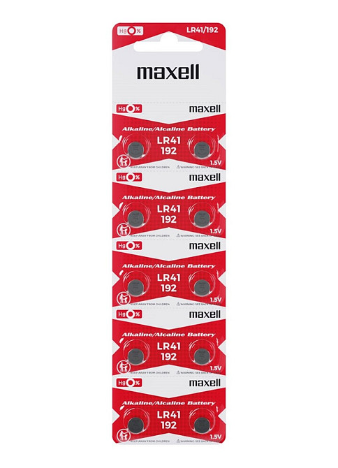 Батарейка MAXELL LR41 10PK MF(5X2) BLISTER 10шт (M-11716800) (4902580132682) Київ - фото 1