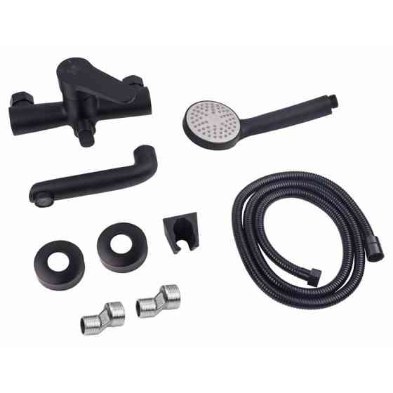 Змішувач для ванни Lidz (BLA) 14 43 006-1 New з душовим гарнітуром, чорний Київ