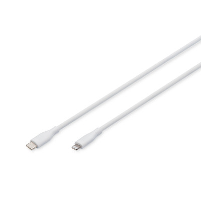 Дата кабель USB-C to Lightning 1.0m USB 2.0 60W silicone white Digitus (AK-600110-010-W) Винница - изображение 1