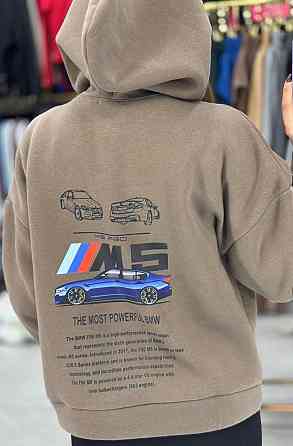 Женское теплое худи свободного кроя с накатом на спине турецкая трехнитка на флисе Мокко, 42/44 Одесса