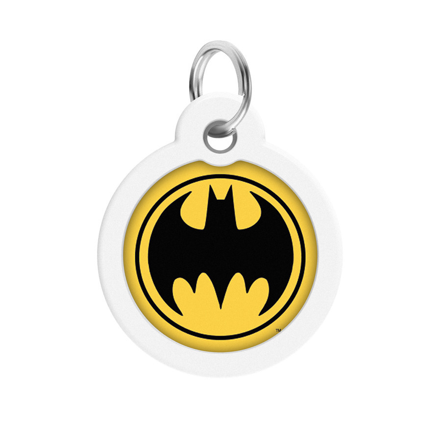 Адресник для собак і котів металевий WAUDOG Smart ID з QR-паспортом, малюнок "Бетмен лого", коло, Д 30 мм Вінниця - фото 2