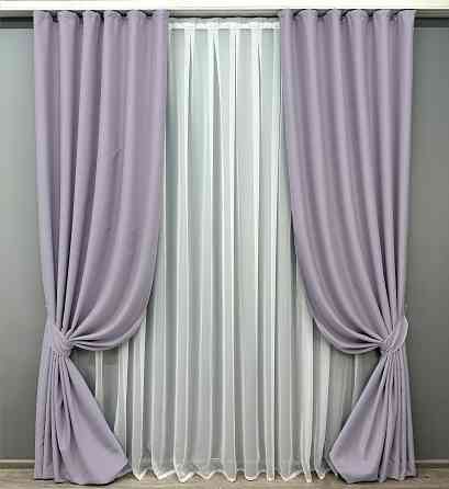 Комплект готових штор VR-Textil Блекаут Midnight № 1227ш Лавандовий 100х275 см 2 шт (31-894) Київ