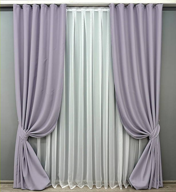Комплект готових штор VR-Textil Блекаут Midnight № 1227ш Лавандовий 100х275 см 2 шт (31-894) Київ - фото 2