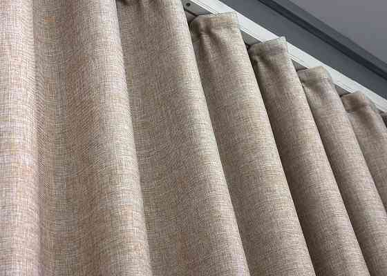 Шторна тканина льон фактурний легкий, колекція “ALORA-TON” колір бежевий 1874ш Київ