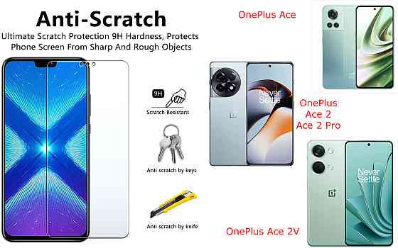 Защитное стекло NeoGlass для OnePlus Ace, Ace 2, Ace 2 Pro, Ace 2V – ультрапрозрачное и устойчивое Киев