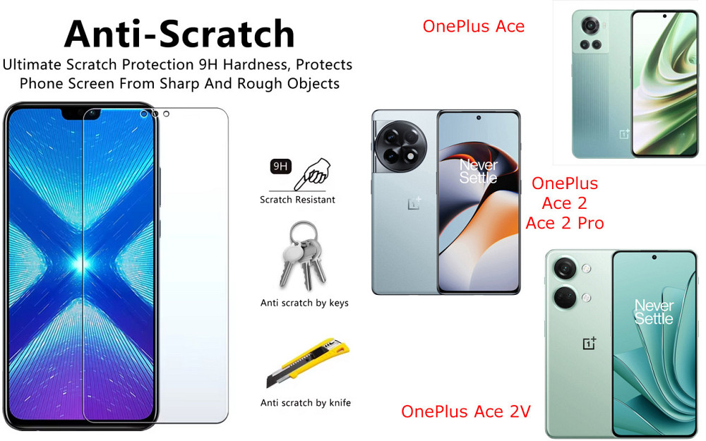Защитное стекло NeoGlass для OnePlus Ace, Ace 2, Ace 2 Pro, Ace 2V – ультрапрозрачное и устойчивое Киев - изображение 1