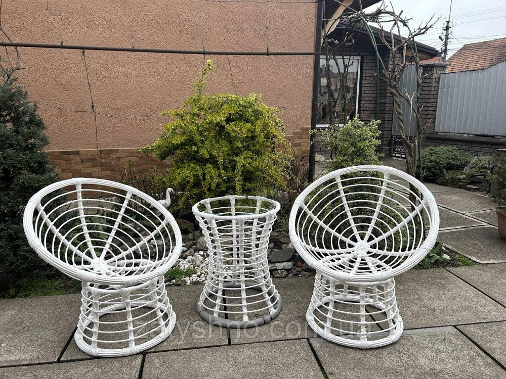 Меблі ротангові вуличні білі Київ - фото 3