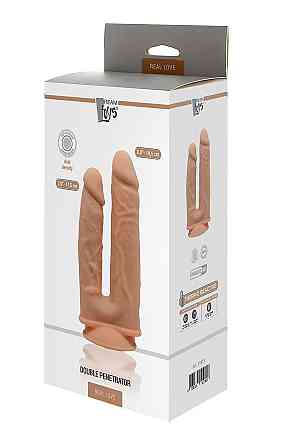 Фаллоимитатор двойной на присоске Dream ToysReal Love, термоактивный, бежевый Sex Aura Киев