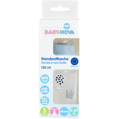 Пляшечка для годування Baby-Nova Декор 120 мл Блакитна (3960068) Вінниця - фото 2