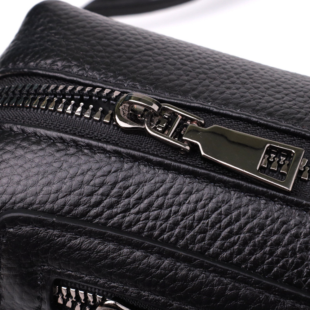 Модна жіноча сумка з натуральної шкіри з актуальним декором Vintage 22922 Чорний Київ - фото 5