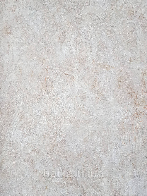 Шпалери вінілові на флізеліні гарячого тиснення DU&KA 1.06х10 вензель основа під штукатурку сірі коричневі Київ - фото 4