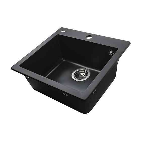 Гранітна мийка Globus Lux AOSTA чорний 490x455мм-А0002 Київ