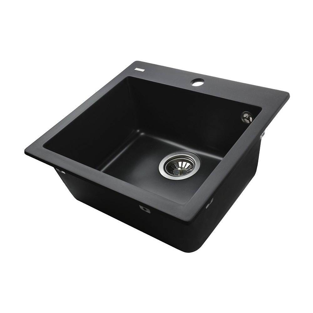 Гранітна мийка Globus Lux AOSTA чорний 490x455мм-А0002 Тернопіль - фото 4