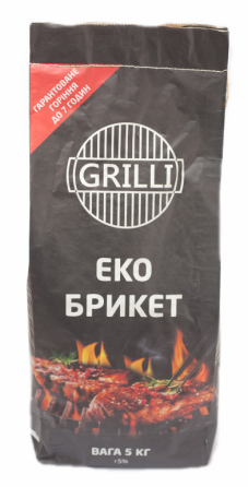 Деревно-вугільний екобрикет 5кг GRILLI 77777 Код: 004241 Рівне