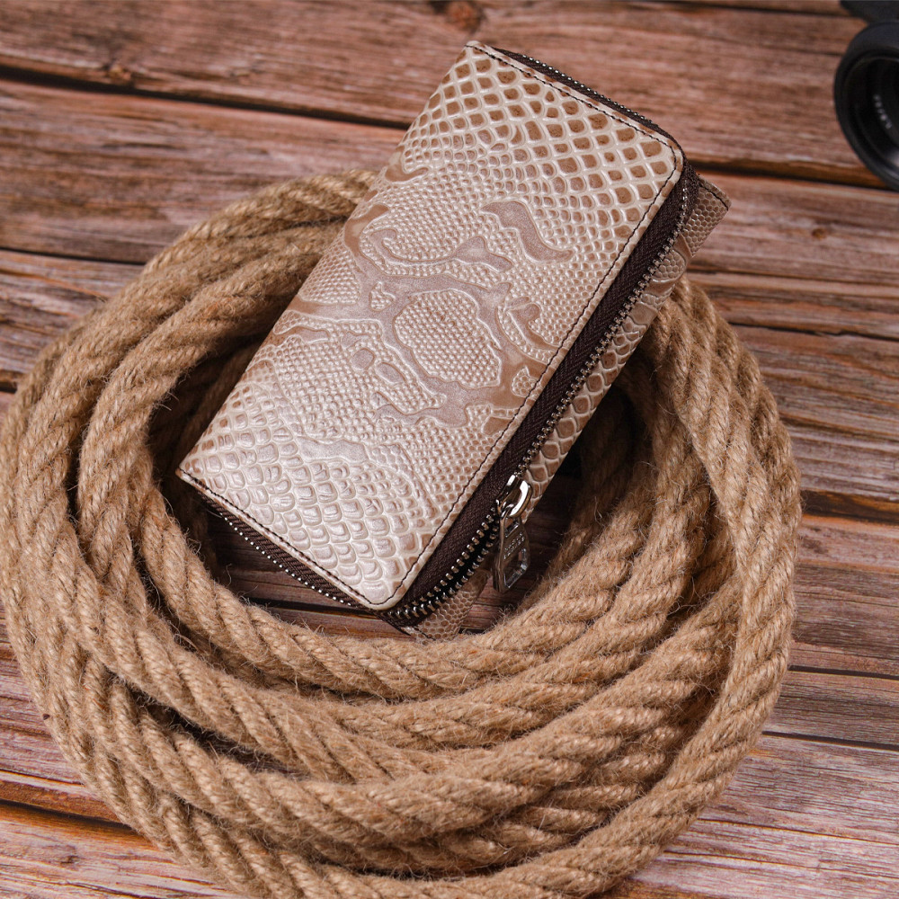 Чудовий жіночий портмоне з лакованої фактурної шкіри KARYA 21430 Бежевий Київ - фото 9