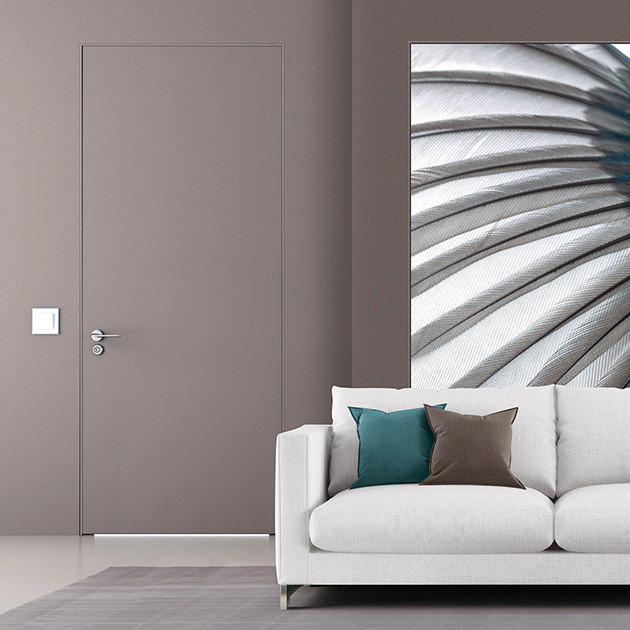 Двері "Прихованого монтажу" під фарбування зовнішнє відкривання (торець AL чорний) Київ - фото 5