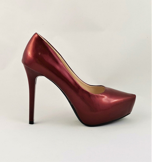 Жіночі Бордові Туфлі на Підборах Шпильці Лакові Модельні (розміри: 36,37,38,39,40) - 16-6 Дніпро - фото 2
