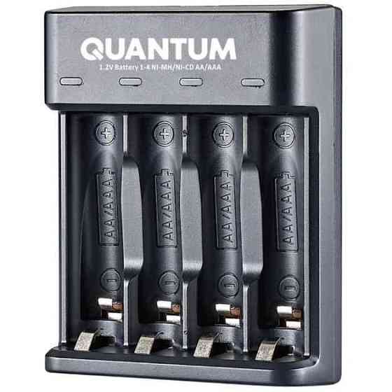 QM-BC1040 Зарядний пристрій Quantum QM-BC1040 Ni-MH,NI-CD 1.2V акум. AA,AAA 4 slot (USB) Рівне