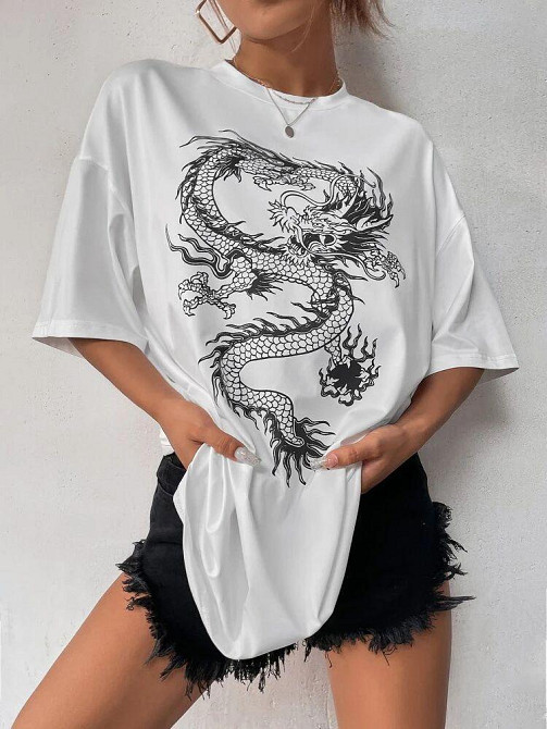 Футболка жіноча з принтом  46 Біла 2664083392 Дніпро - фото 1