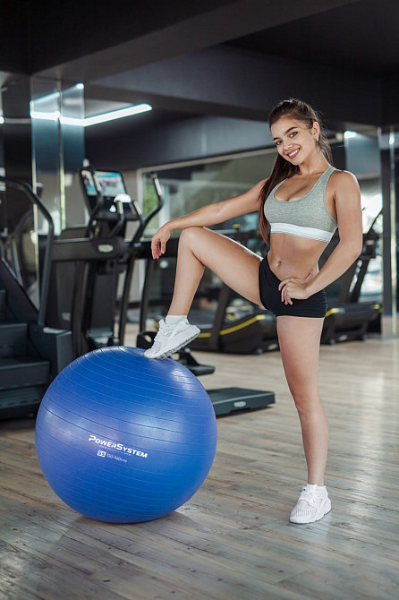 М'яч для фітнесу (фітбол) Power System PS-4012 Ø65 cm PRO Gymball Blue Луцк - изображение 5