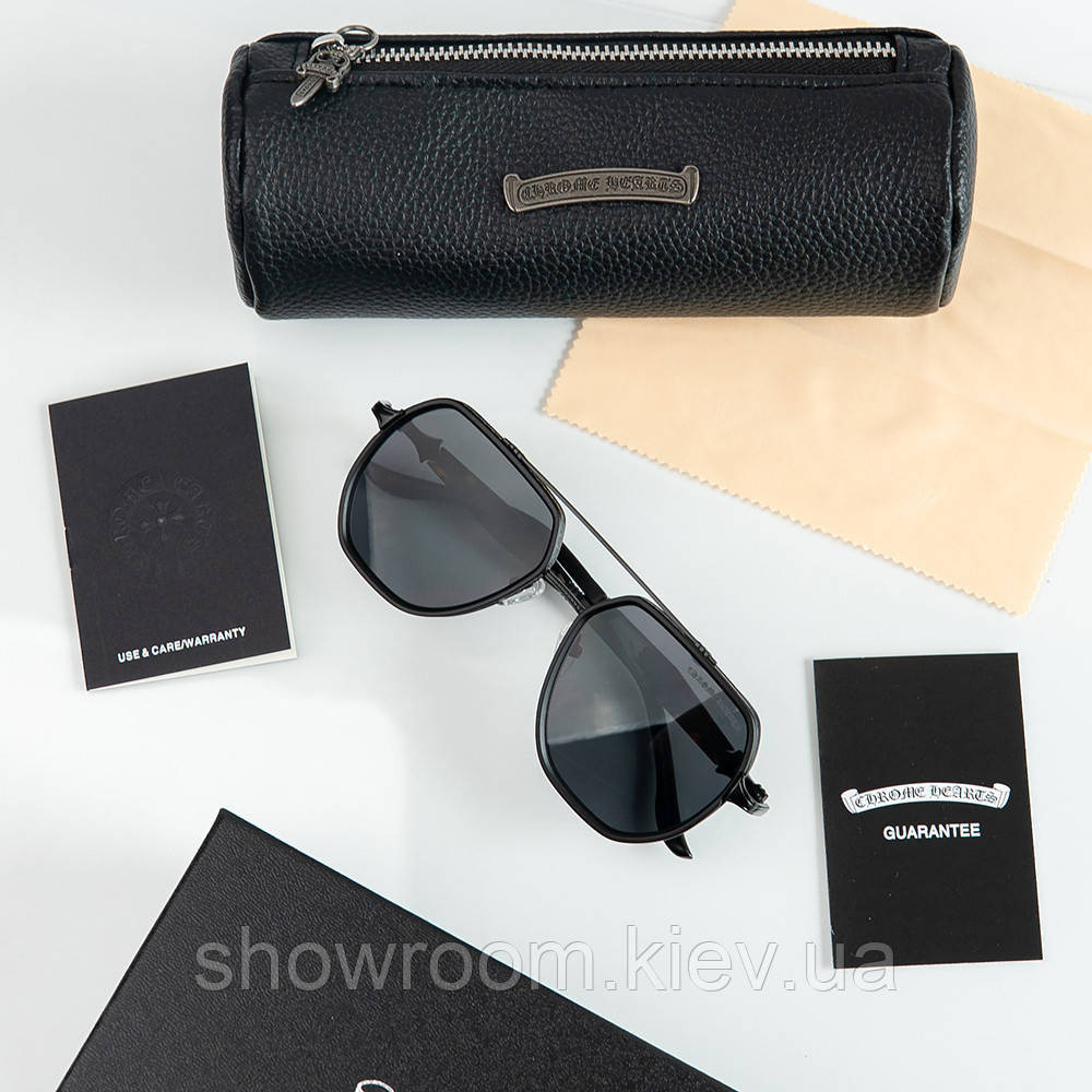 Брендові чоловічі окуляри Chrome Hearts (5221) black Київ - фото 2