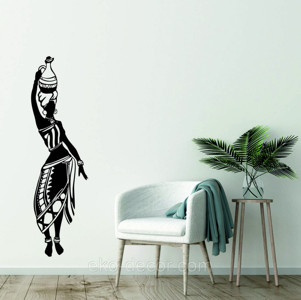 Декоративное настенное Панно «Девушка с кувшином» Декор на стену 110*31 см, Черный Киев - изображение 5