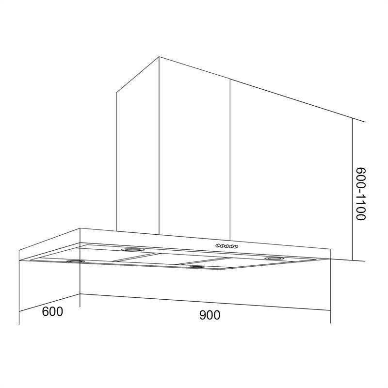 Вытяжка Bonita 90 см, 500 м³/ч, островная конструкция, нержавеющая сталь, серебристый (Германия, читать Ровно - изображение 8