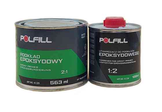 Грунт епоксидний "мокро на мокро" 2:1 2K 375мл+188мл сірий Polfill Київ