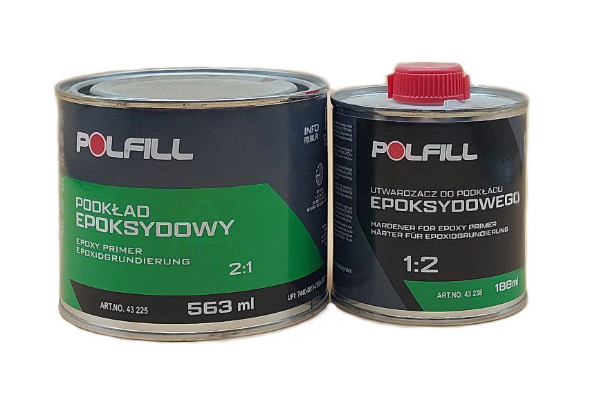Грунт епоксидний "мокро на мокро" 2:1 2K 375мл+188мл сірий Polfill Київ - фото 1