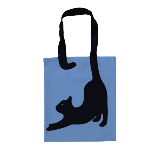 4255 Сумка-шопер Кішка ручка-хвіст  35*40см  небесний габардин  (10шт/уп) Житомир - фото 1