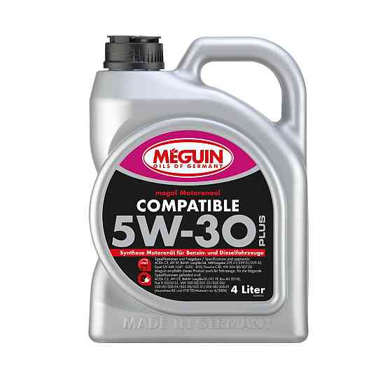 MEGUIN Compatible SAE 5W-30 Plus 4 л — преміальна Long Life моторна олива Low SAPS для бензинових і дизельних двигунів | 33087 Ковель