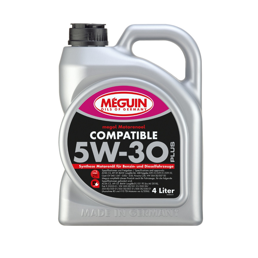 MEGUIN Compatible SAE 5W-30 Plus 4 л — преміальна Long Life моторна олива Low SAPS для бензинових і дизельних двигунів | 33087 Ковель - фото 1