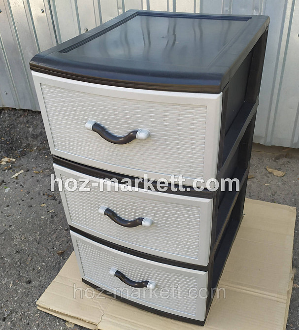 Комод пластиковый Стиль серый на 3 ящика производство Украина Харьков - изображение 6